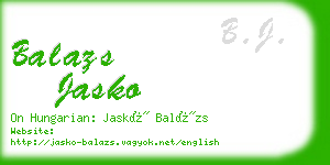 balazs jasko business card